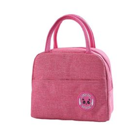 1pc Insulated Lunch Bag; Insulation Bento Pack; Aluminum Foil Rice Bag; Meal Pack; Ice Pack; Student Bento Lunch Handbag; Insulation Bag; Lunch B (Color: Rose Red)